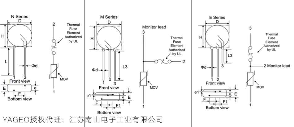 3腳壓敏電阻內(nèi)部結(jié)構(gòu)圖